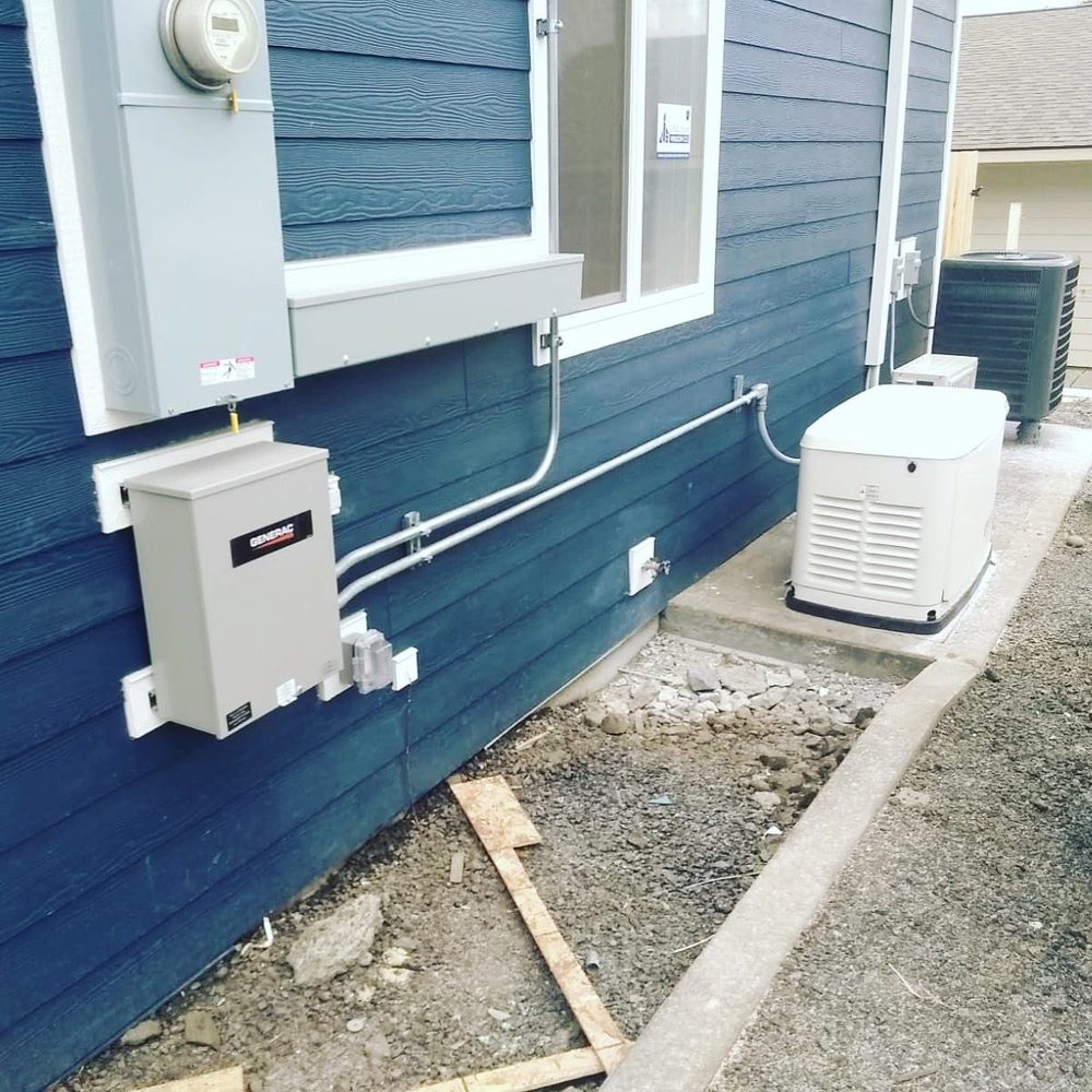 Generac standby generator and automatic transfer switch installed on a North Idaho home
